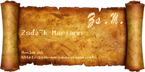 Zsák Mariann névjegykártya
